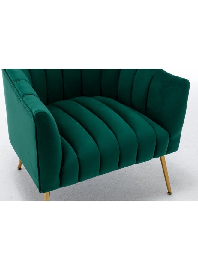 ALWASIT HOME Demetrius Single Seater Sofa Luxurious Design With Premium Fabric Best For Living Room For Hotel Velvet Fabric - Green  - Image 3