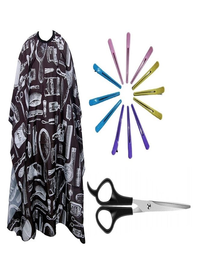 Utkarsh Combo Of Hair Multi Clip & Scissor Set With Black Printed Hair Cutting Sheet - Image 1