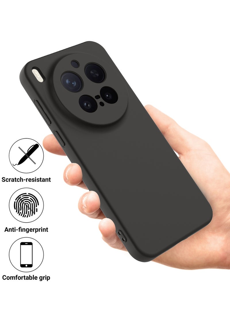 دبليو تيك غطاء حماية من السيليكون السائل الناعم لهاتف vivo X300 Pro 5G 2025 (MCRPSN) - أسود - Image 2