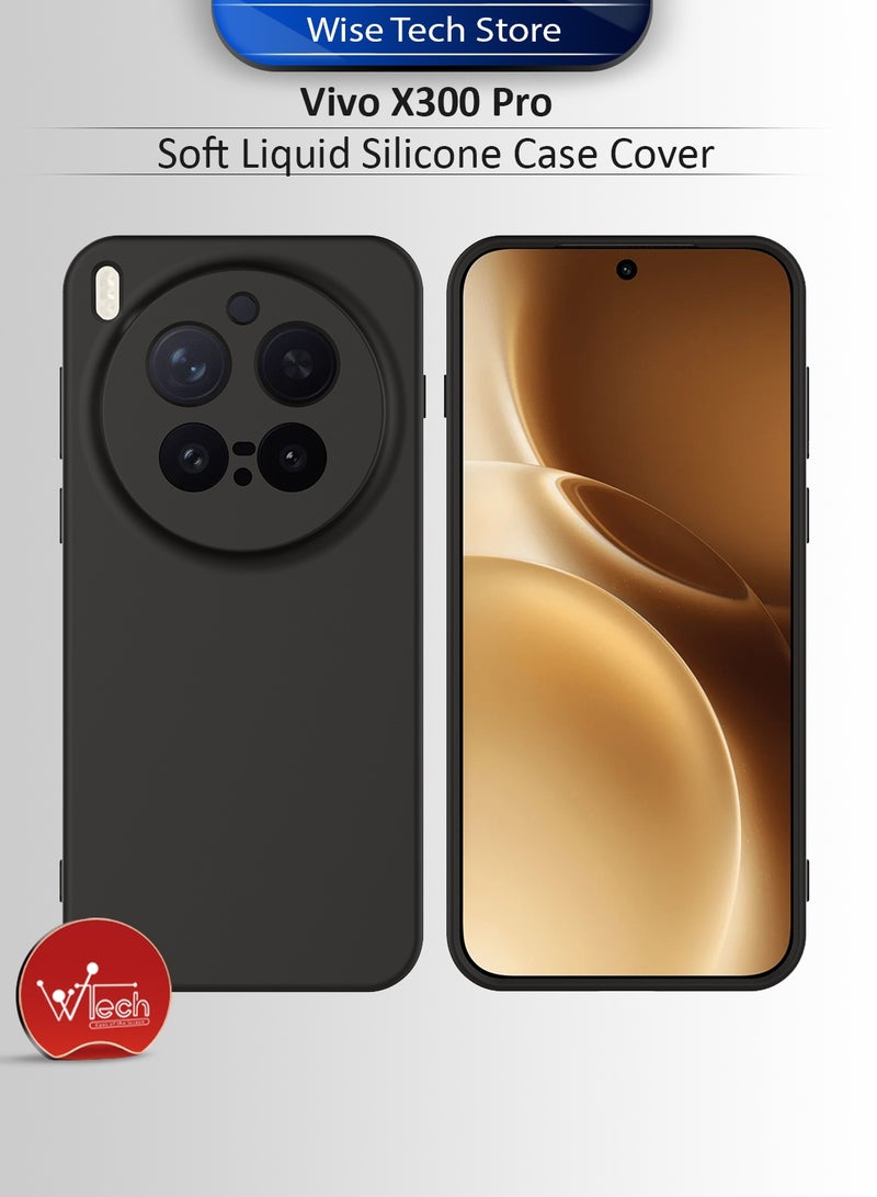 دبليو تيك غطاء حماية من السيليكون السائل الناعم لهاتف vivo X300 Pro 5G 2025 (MCRPSN) - أسود - Image 1