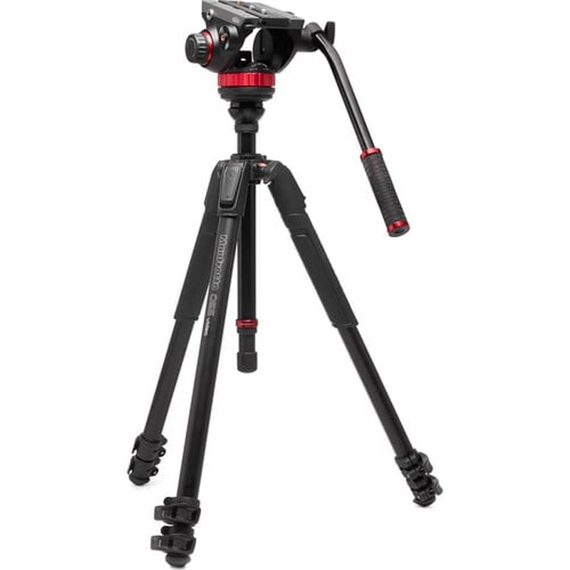 Manfrotto 502 Fluid Video Head Flat Base&055 Video Carbon Fibre Tripod - Image 1