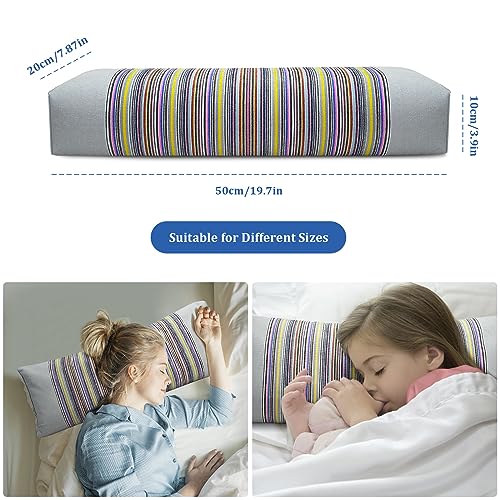 JOERRES Buckwheat Pillow & Cervical Pillows for Sleeping (21x8x3inch) 100% Organic Coarse Cloth Package w Organic Buckwheat Hulls, Natural Cooling Technology and Relieve Cervical Pain. (Grey) - Image 2