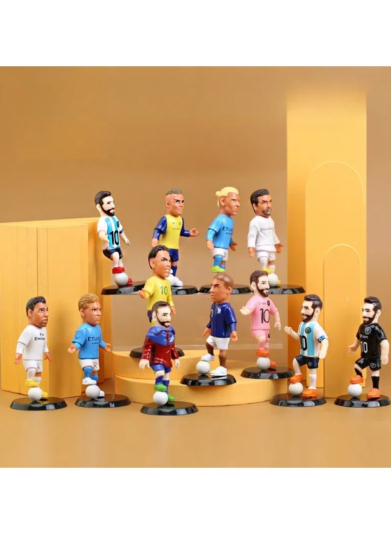 Soccer Star 12 Piece Set Handmade Cartoon Model Doll Trendy Toy Ornaments, PVC Character Model Toys Collection Gifts Creative Cartoon Toys, Birthday Holiday Gifts - Image 3