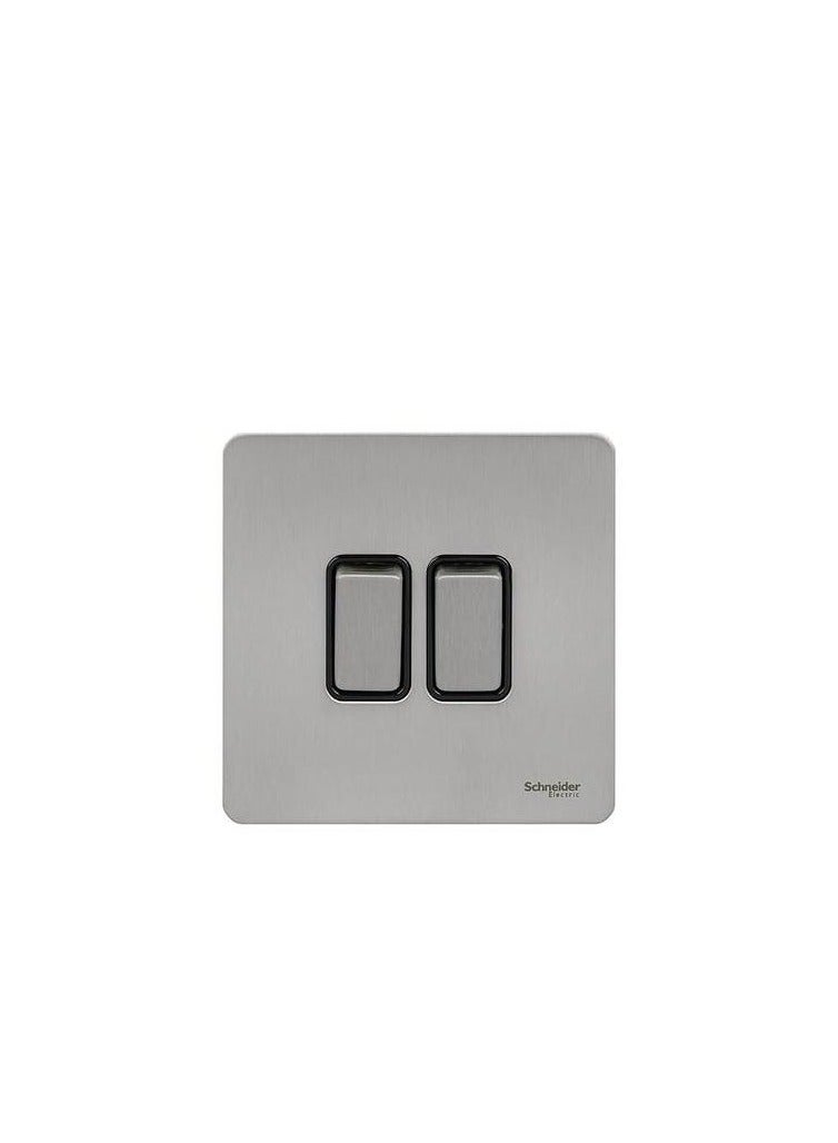 Schneider Ultimate Brushed Stainless Steel 16AX 2G 2W Switch