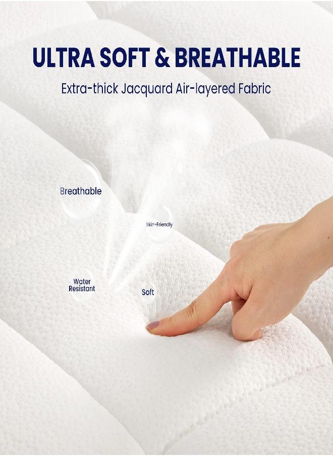 Moonsea Zippered Waterproof Mattress Protector Twin XL, 6-Side Waterproof Mattress Encasement, Twin XL Mattress Cover, Box Spring Encasement 