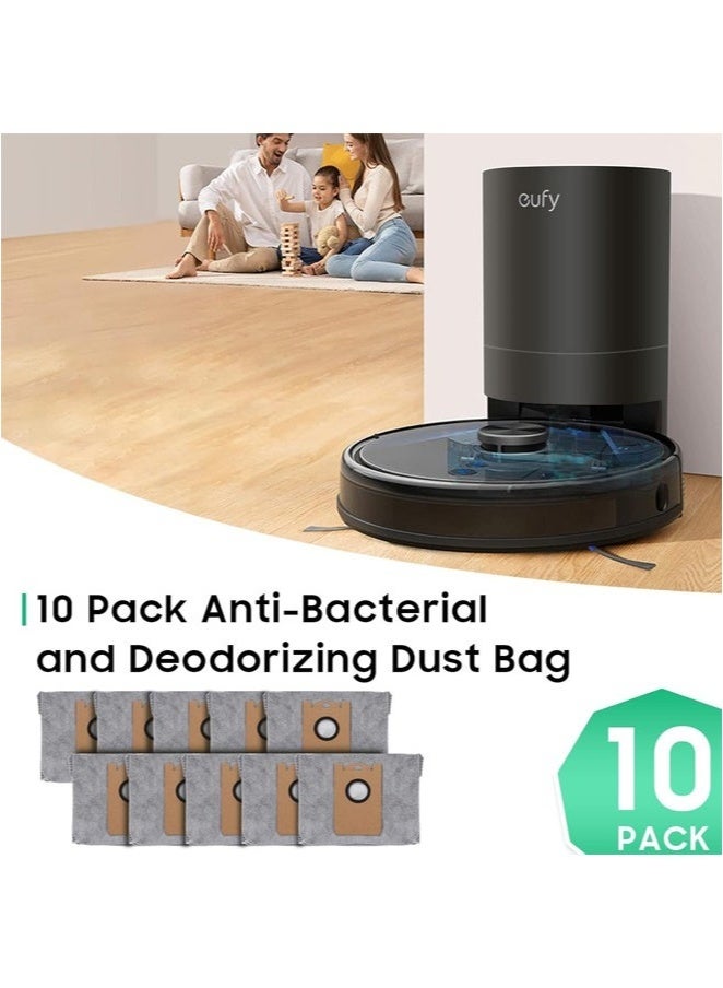 10 Pcs Dust Bags for eufy RoboVac L35 Hybrid, L35 Hybrid+ LR30 Hybrid, LR30 LR20 Auto-Empty Station, 4 Layer Filtration System with Activated Carbon Fabric, Remove Unwanted Odors  - Image 3