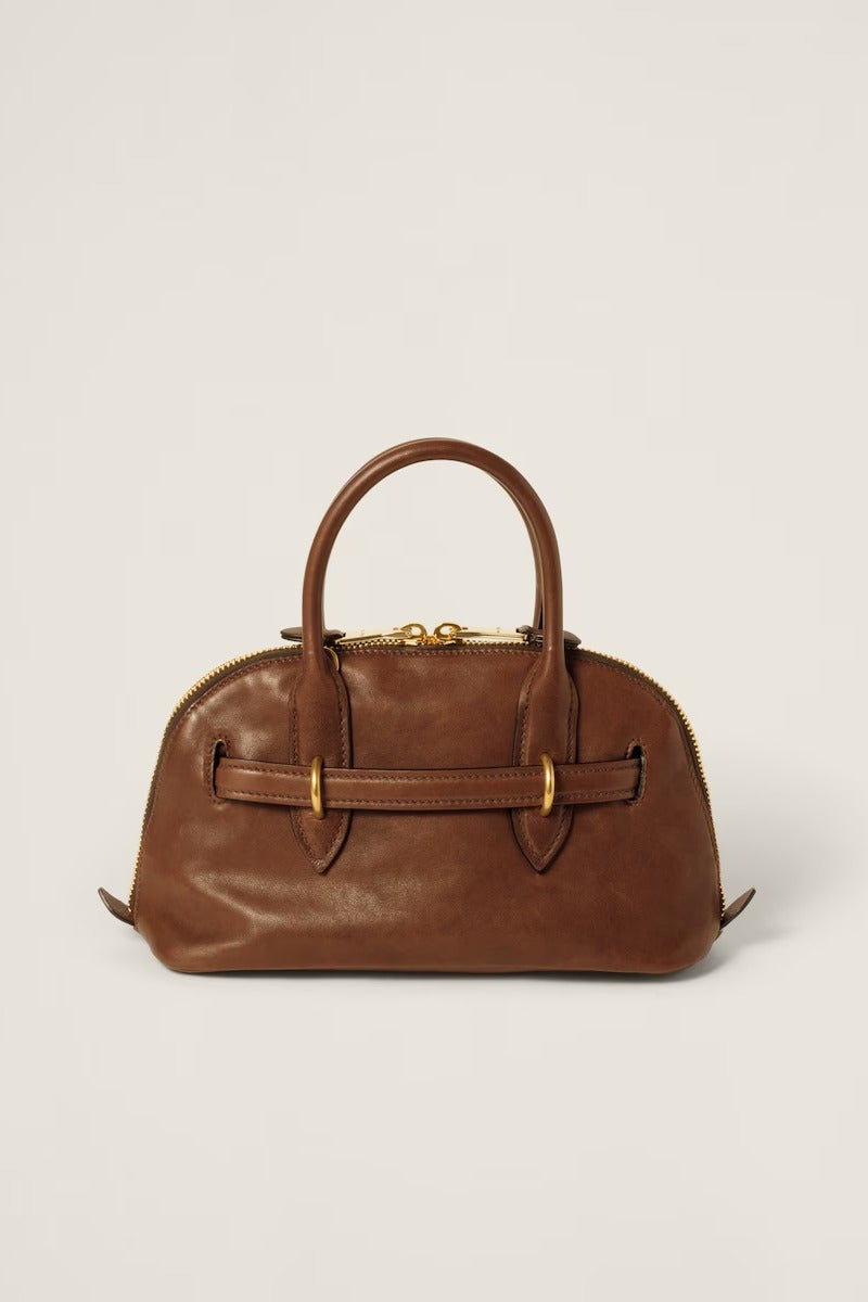 مياو مياو حقيبة يد من جلد نابا مع مقبض علوي من Aventure - Image 3