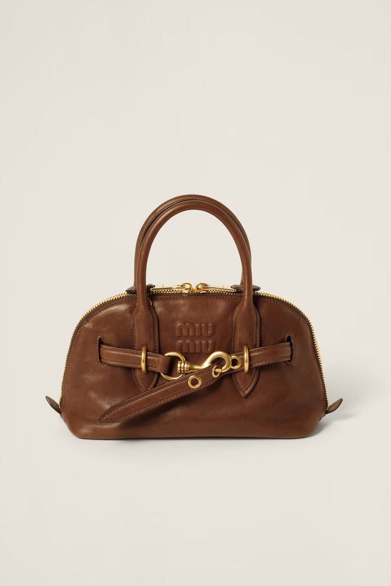 مياو مياو حقيبة يد من جلد نابا مع مقبض علوي من Aventure - Image 1