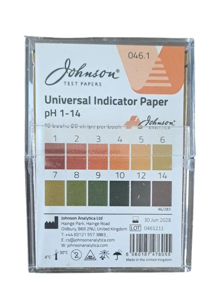 JONSON TEST PAPERS 046.1 Universal Indicator Paper pH 1 - 14, 200 Strips/Pack - Image 2