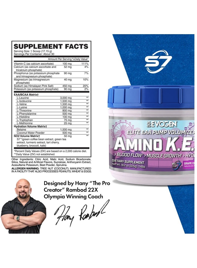 Evogen Nutrition Amino K.E.M Elite EAA Grape Cotton Candy 515g - Image 3