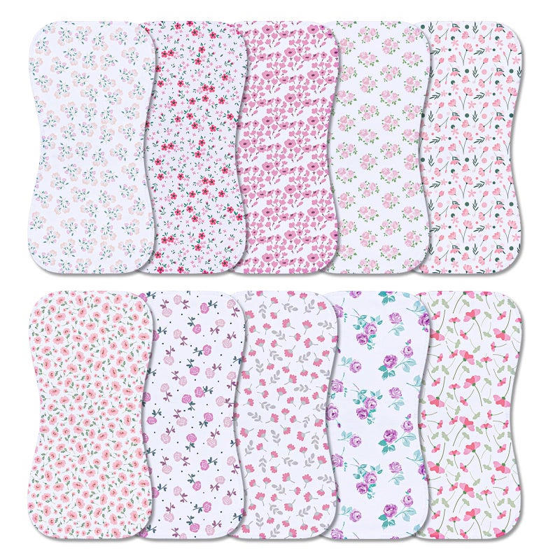 Benoxine 10Pack Burp Cloths for Baby Boys and Girls Organic Baby Burp ClothBaby Washcloths Burp Rags Large Neutral Burp Clothes for Newborn - Image 2