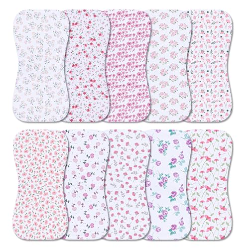 Benoxine 10Pack Burp Cloths for Baby Boys and Girls Organic Baby Burp ClothBaby Washcloths Burp Rags Large Neutral Burp Clothes for Newborn - Image 1