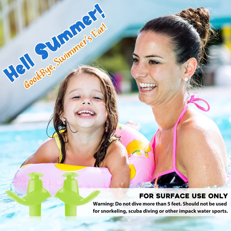 Hearprotek 3 Pairs Swimming Ear Plugs for Kids, Soft Silicone Reusable Waterproof Earplugs for Toddlers Bathing Swimming and Other Water Sports(Blue/Orange/Green) - Image 5