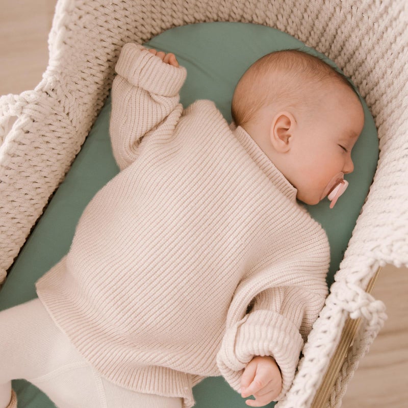 Yoofoss Bassinet Sheets for Baby,3-Pack Fitted Bassinet Sheets Set Compatible with Halo Bassinest Swivel Sleeper,Baby Delight,Angelbliss,Soft Breathable Bassinet Mattress Sheets(Green+Leaf) - Image 4