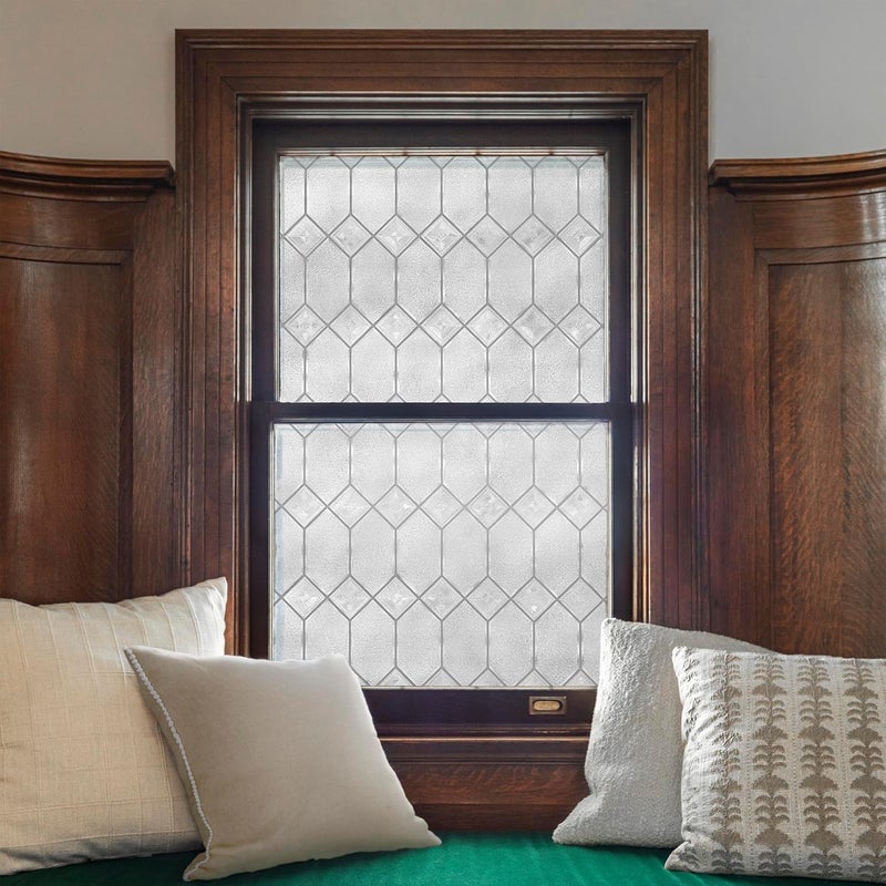 Artscape Old English 24 x 36 Inch Window Film, Made in USA – Provides Privacy, Non-Adhesive, Textured Leaded Glass Pattern, UV Protection, Easy to Apply and Removable - Image 2