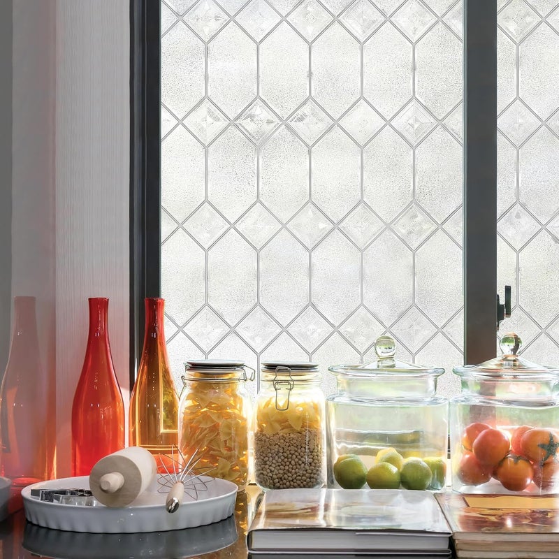 Artscape Old English 24 x 36 Inch Window Film, Made in USA – Provides Privacy, Non-Adhesive, Textured Leaded Glass Pattern, UV Protection, Easy to Apply and Removable - Image 3