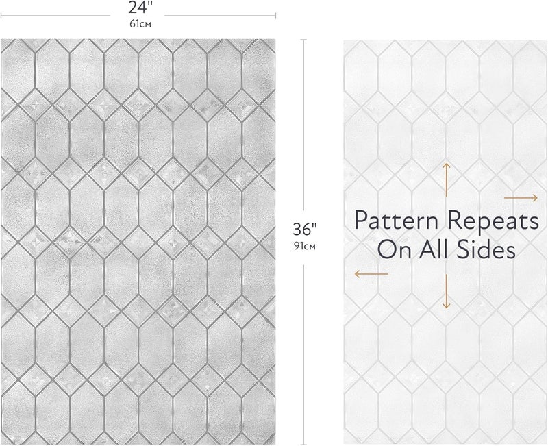 Artscape Old English 24 x 36 Inch Window Film, Made in USA – Provides Privacy, Non-Adhesive, Textured Leaded Glass Pattern, UV Protection, Easy to Apply and Removable - Image 4