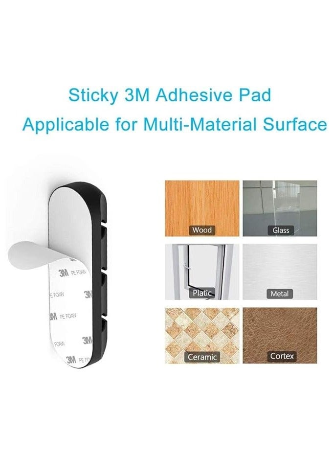 PROMASS Cable Clips, Cord Organizer Cable Management, Cable Organizers USB Cable Holder Wire Organizer Cord Clips, 2 Packs Cord Holder for Desk Car Home and Office (5, 3 Slots),Black - Image 4