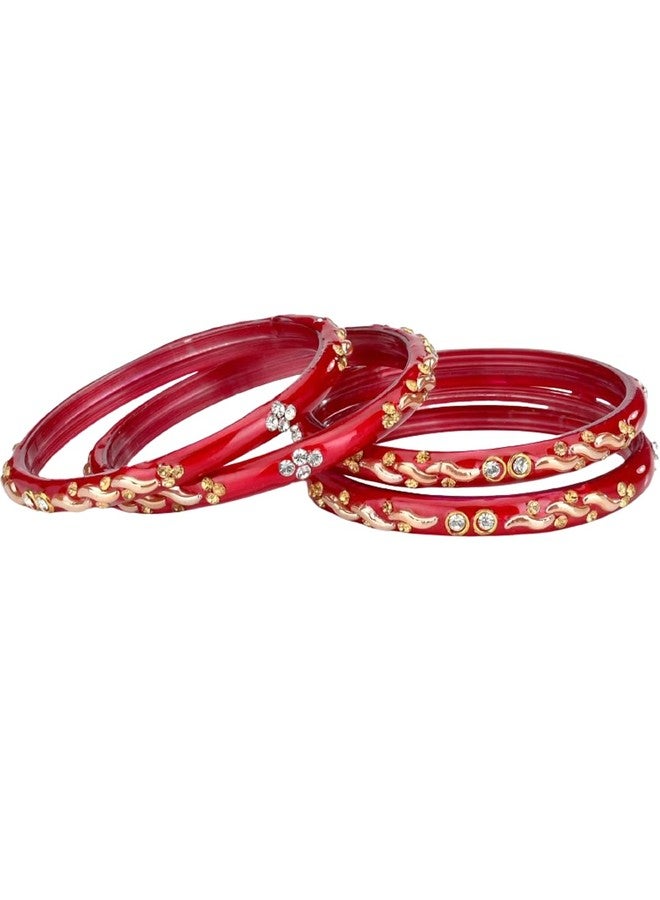 AFAST Elegant Combo Bangles For Women & Girls | Assorted Design Chudi Set | Wedding, Festive & Everyday Use, Pack Of 20, Blue, Red - Image 4