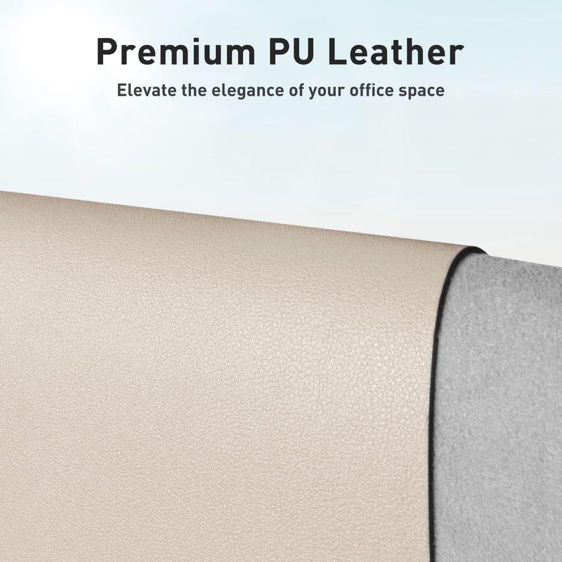 Aothia Large PU Leather Desk Pad Protector â€“ Non-Slip Mouse Pad & Writing Mat for Office/Home, Waterproof, Easy to Clean (36" x 17", Eggshell) - Image 2