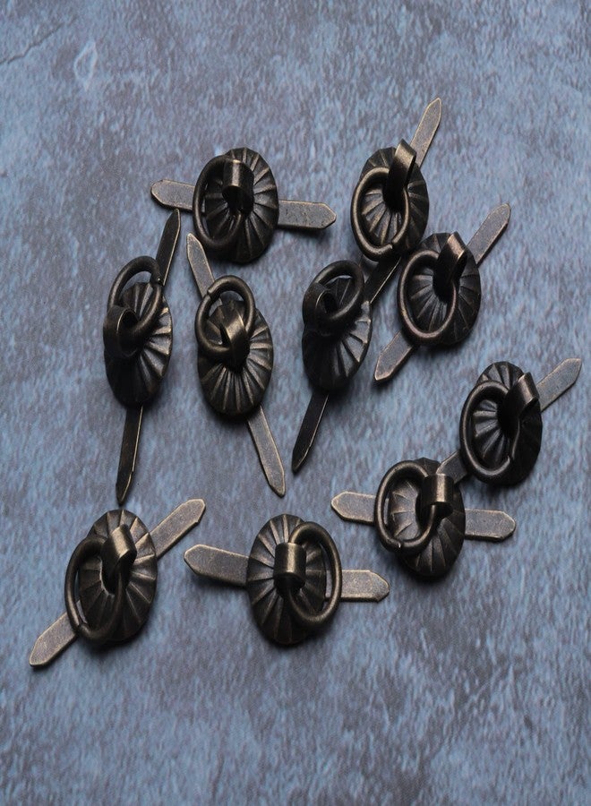 Ruwado 40 Pcs Brad Fastener with Pull Ring Small Metal Vintage Paper Fasteners Rings for Crafting Art DIY Board Drawer Project Decoration Supplies Accessories - Image 2