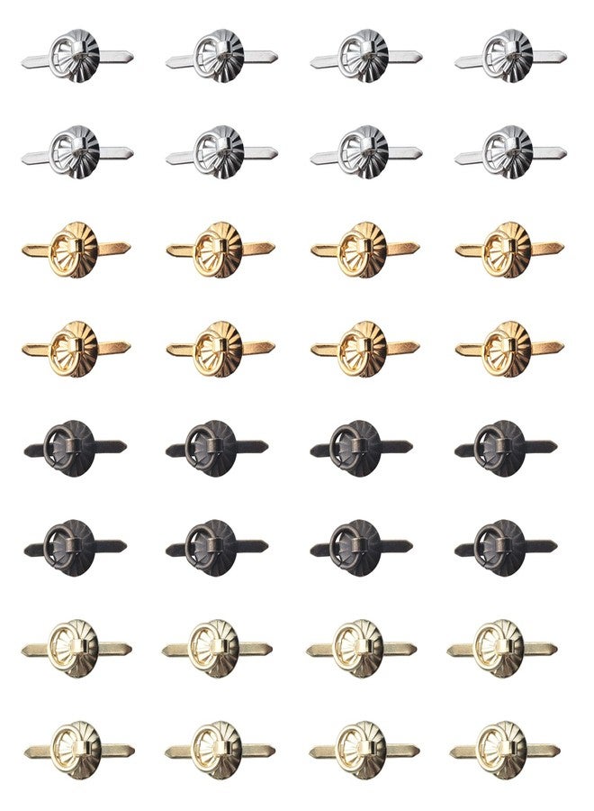 Ruwado 40 Pcs Brad Fastener with Pull Ring Small Metal Vintage Paper Fasteners Rings for Crafting Art DIY Board Drawer Project Decoration Supplies Accessories - Image 1