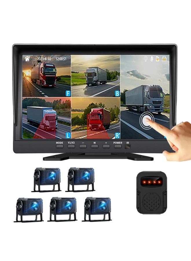 10.1 inch 5 channel 1080P Dash Camera with BSD Sound & Light Alarm for Trucks Bus Dashcam - Image 1