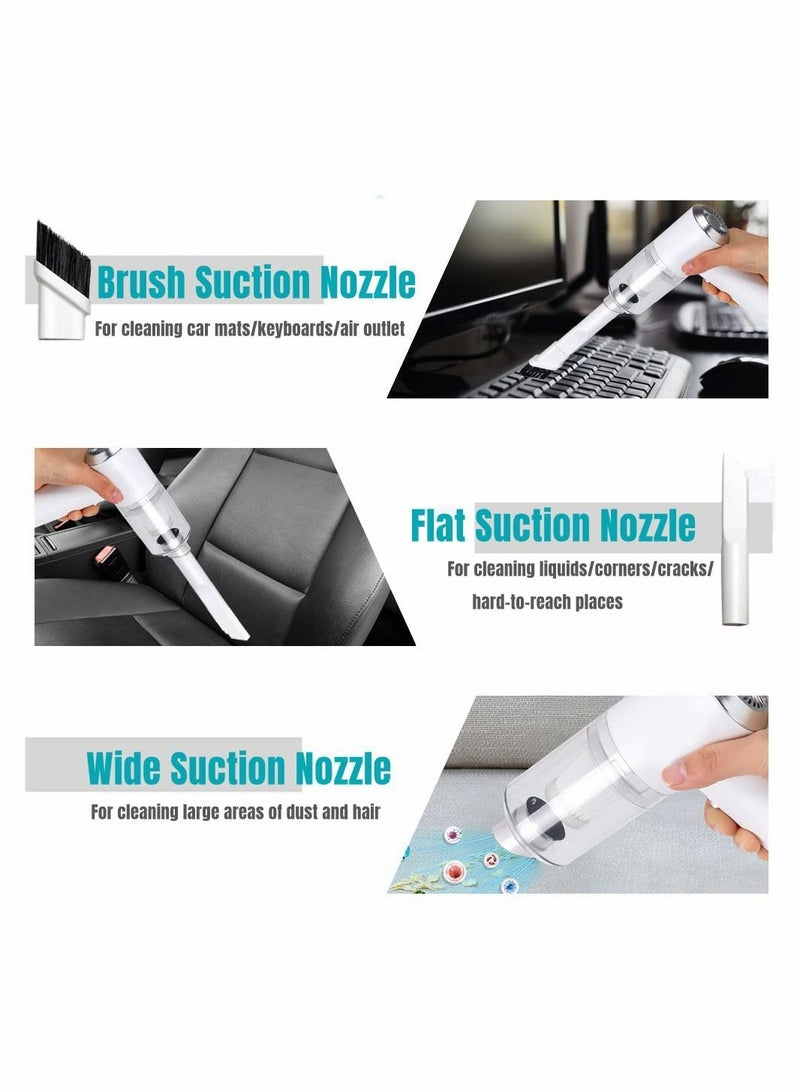 SYOSI Mini Car Vacuum Cleaner Cordless, Rechargeable 120W 6000PA Handheld Vacuum Cleaner with LED Light for Car/Pet/Keyboard/Computer/Desk/Drawer Cleaning - Image 5