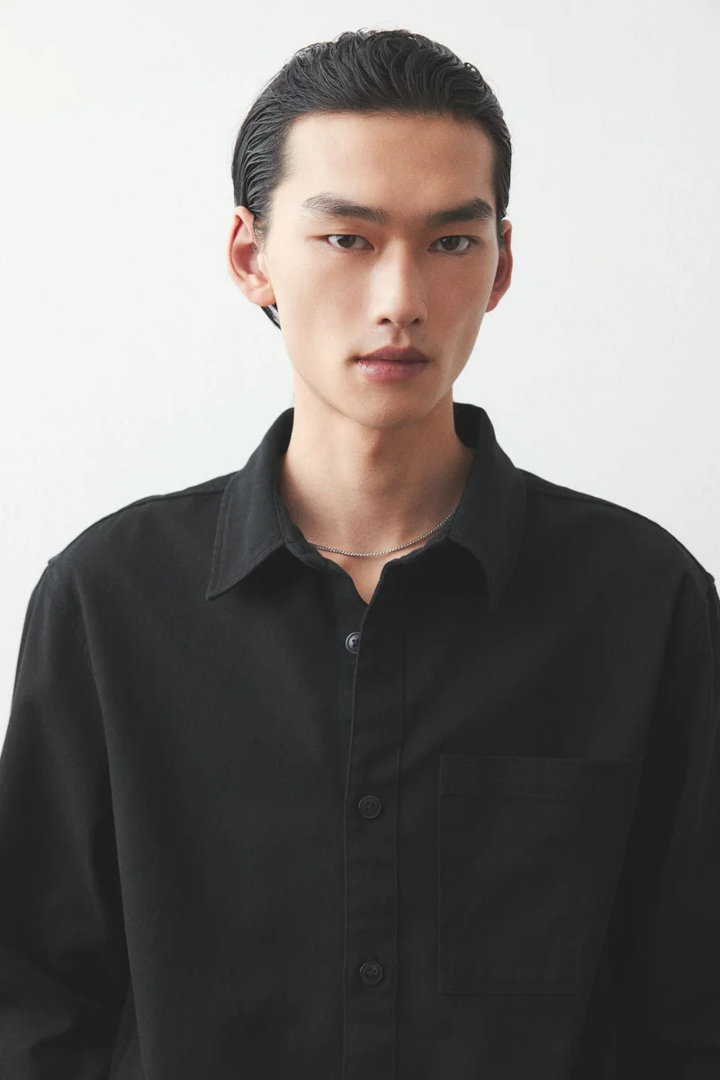 اتش اند ام Regular Fit Cotton twill overshirt
