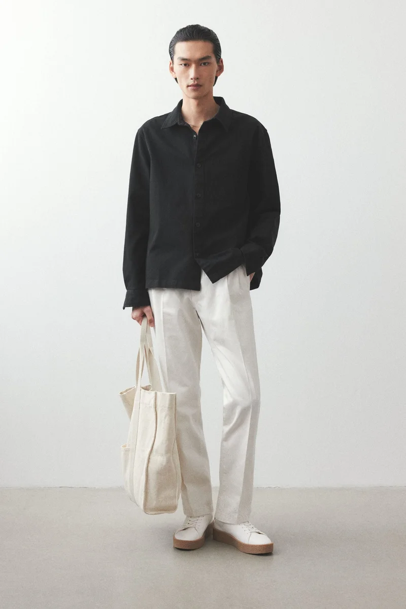 اتش اند ام Regular Fit Cotton twill overshirt