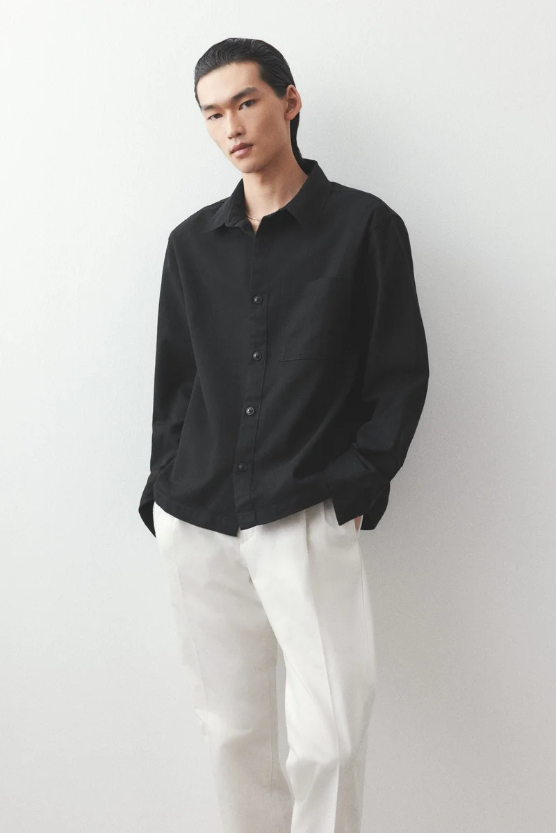 اتش اند ام Regular Fit Cotton twill overshirt