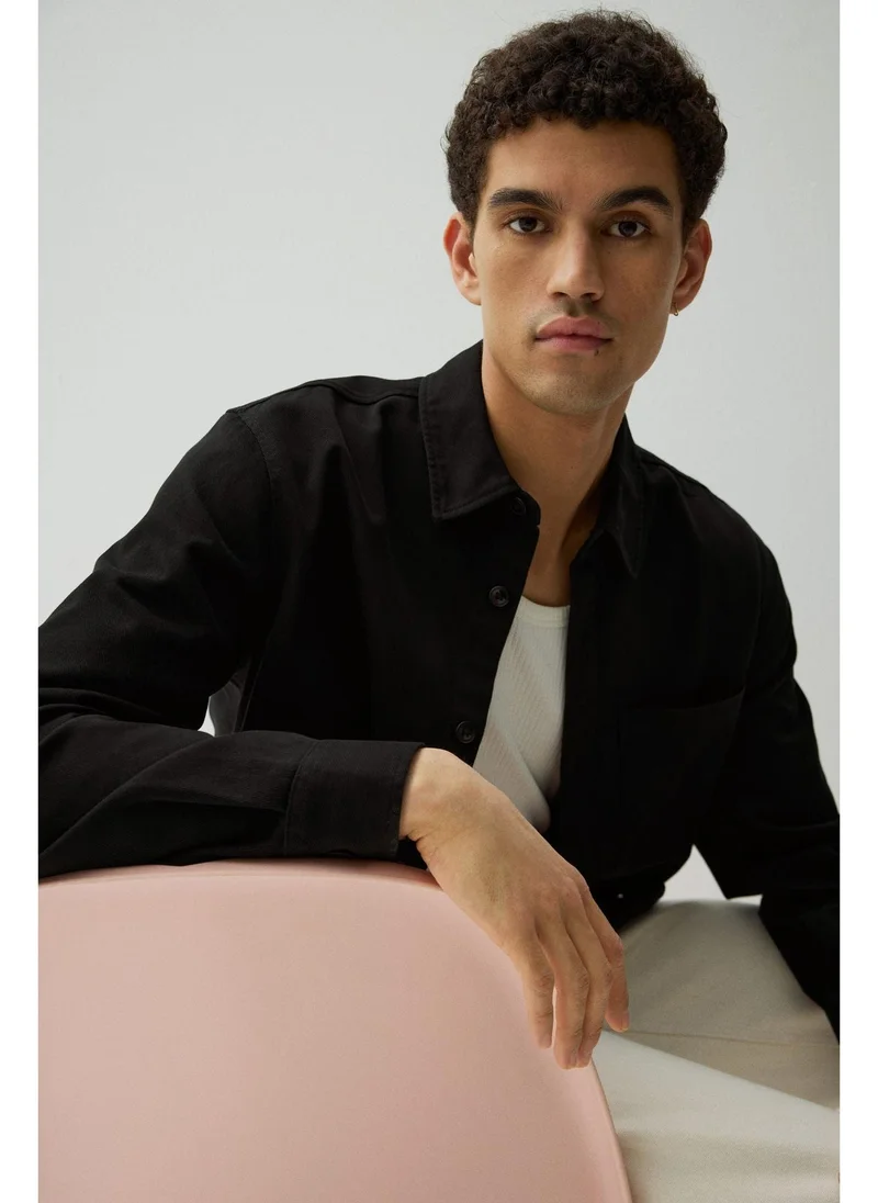 اتش اند ام Regular Fit Cotton twill overshirt