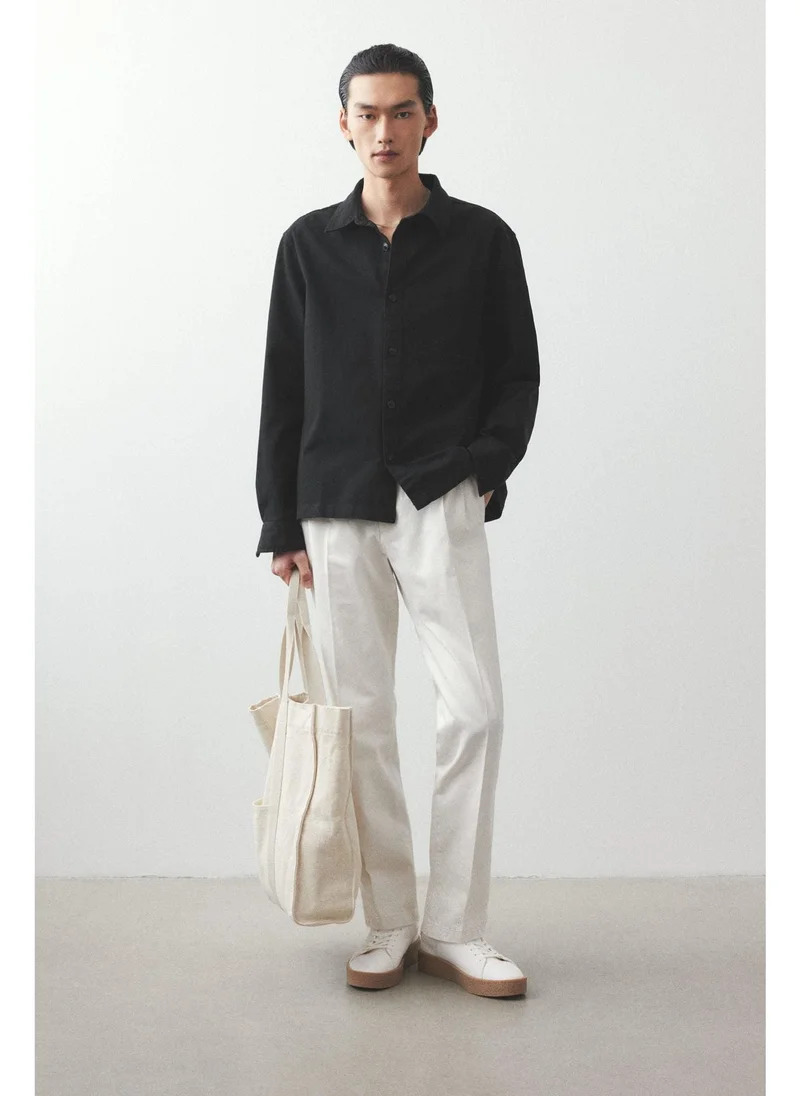 اتش اند ام Regular Fit Cotton twill overshirt