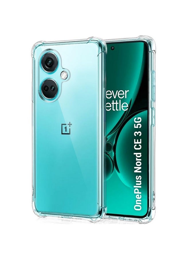 ذا جيفت كارت جراب خلفي مقاوم للصدمات من TheGiftKart لهاتف OnePlus Nord CE 3 5G | نتوءات مرتفعة لحماية الكاميرا والشاشة | جراب خلفي شفاف للغاية من السيليكون الناعم لهاتف OnePlus Nord CE3 5G (شفاف)  - Image 1
