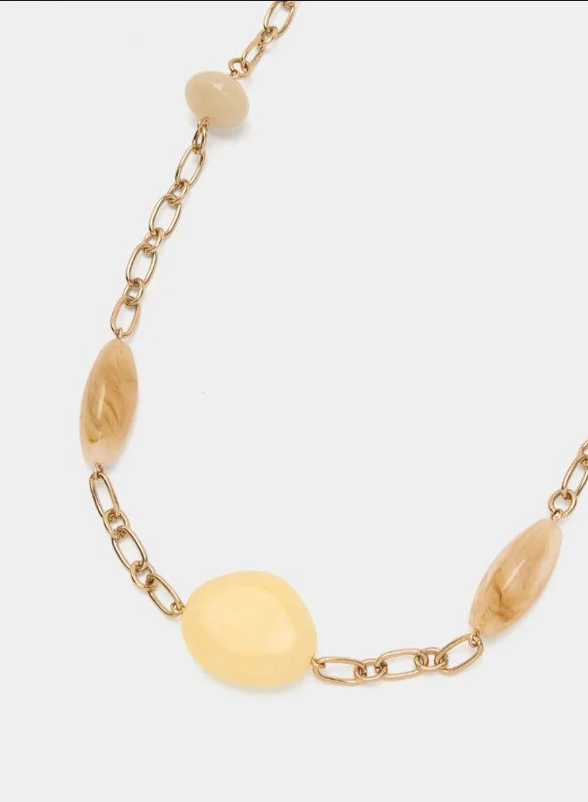 بارفوا عقد مع روابط، خرز، تأثير حجر متعدد الألوان