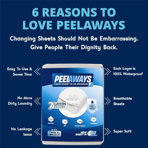 Peelaways Waterproof Disposable Bed Sheets – As Seen On Shark Tank | 7-Layer Absorbent Wellness Sheets for Elderly, Homecare, Hospital Use and Travel - Image 3
