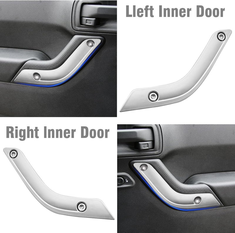 UOIENRT Interior Door Grab Handle Inserts for Jeep Wrangler - Image 3