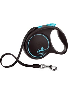 Flexi Black Design Striped Automatic Walking Collar Blue-Black 5m Small 