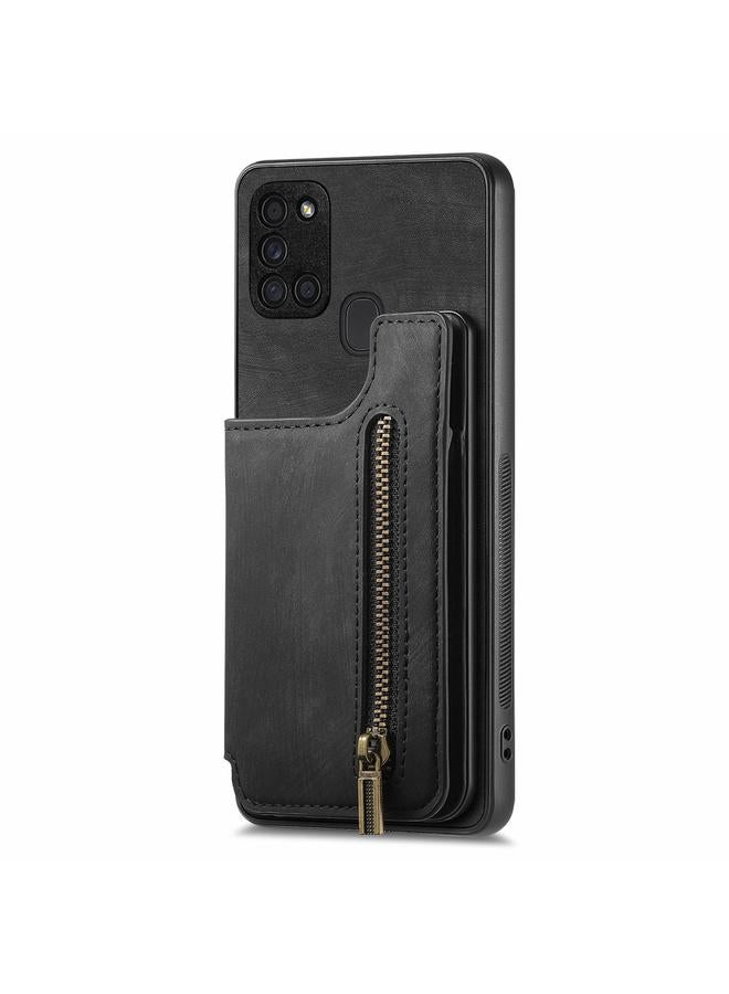 اس-توب جراب خلفي بسحاب من الجلد بتصميم كلاسيكي لهاتف Samsung Galaxy M32 4G - Image 2