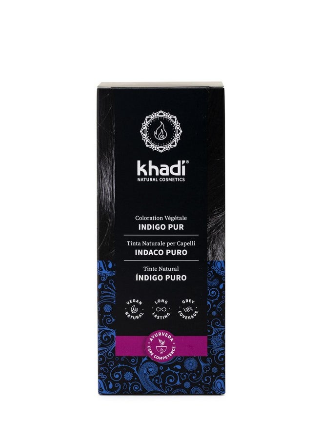 Khadi Blue Black (Indigo) Natural Hair Color 3.5Oz Plant Based Hair Dye For Mysterious Deep Black To Shimmering Blueblack 100% Herbal Vegan Ppd & Chemical Free Natural Cosmetic For Healthy Hair.  - Image 2