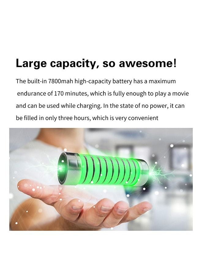 DLP Mini Wireless 5G WiFi BT5.0 Portable Android Projector with Stand Rechargeable-Support 4K Type-C Charging Port - Compatible with iPhone/Sumsung/HUAWEI/PS4/HDMI/USB/TV BOX/PS5/Laptop/Game Console