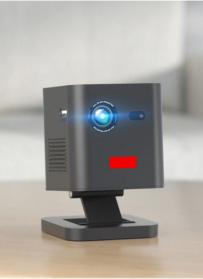 DLP Mini Wireless 5G WiFi BT5.0 Portable Android Projector with Stand Rechargeable-Support 4K Type-C Charging Port - Compatible with iPhone/Sumsung/HUAWEI/PS4/HDMI/USB/TV BOX/PS5/Laptop/Game Console