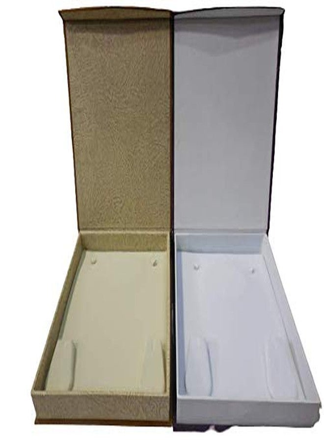 dss Door Step Shopping Ring Gift Box Black Velvet Flocked Jewelry Display, Two Colour Combo Half Set Box - Image 1