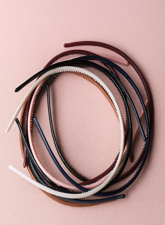 التعارف مجموعة آنا كرييشنز المكونة من 12 قطعة من عصابات الرأس البلاستيكية ذات الأسنان، متينة وخفيفة الوزن، مناسبة للرياضة، للنساء والفتيات والمراهقات والأطفال - 0.5 سم، إكسسوارات شعر مانعة للانزلاق (لمسة نهائية لامعة) (لامعة، 0.5 سم) - Image 5