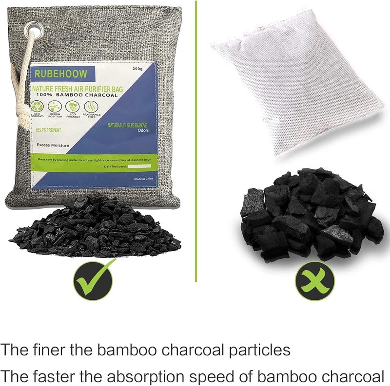 RUBEHOOW Nature Fresh Air Purifier Bags - 4 Pack Activated Bamboo Charcoal Odor Eliminators - Image 3
