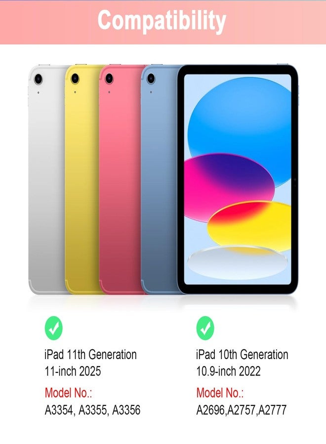 حافظة لوحة مفاتيح وماوس من Nsyee متوافقة مع iPad A16 مقاس 11 بوصة إصدار 2025 (A3354/A3355/A3356)، وiPad الجيل العاشر مقاس 10.9 بوصة إصدار 2022 (A2696/A2757/A2777)، طقم لوحة مفاتيح وماوس بلوتوث قابل للفصل بتصميم أمريكي - Image 2