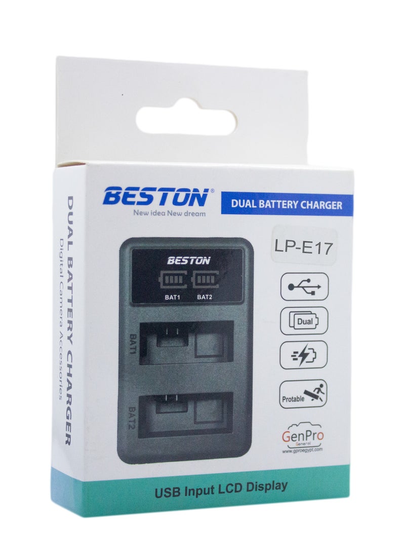 BESTON Beston Charger Double Ports for Canon E17 Batteries: Dual-port charger for Canon E17 batteries, offering efficient power management for your gear. - Image 5