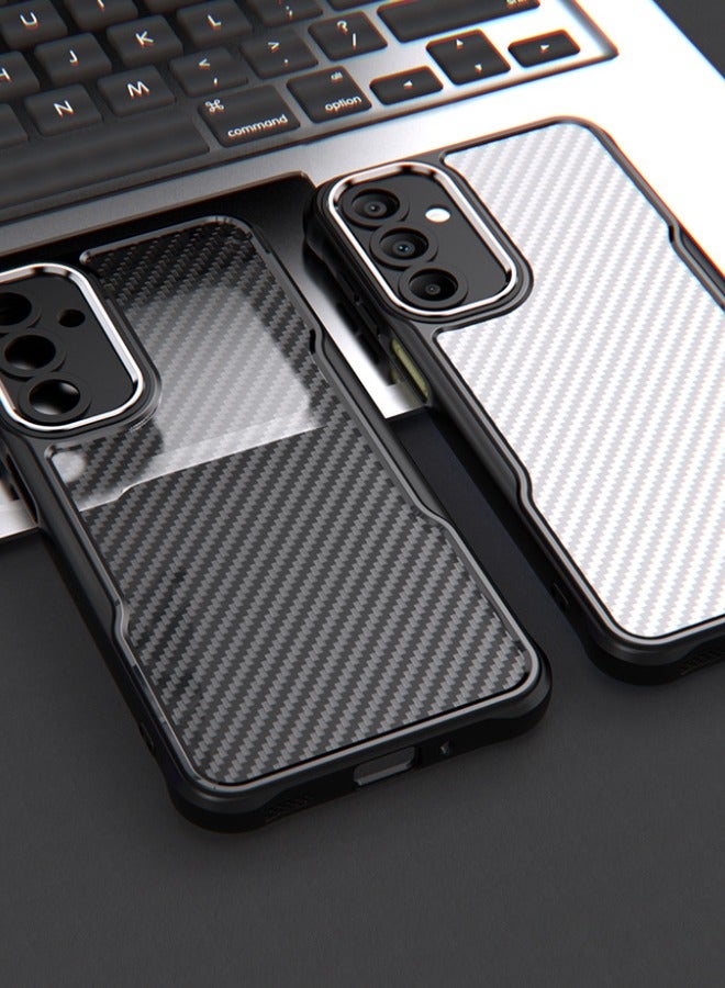Alyashmac Samsung Galaxy A16 Case, Mixed Material Case Cover, Airbag Shockproof Anti-Drop Cover, Slim Anti Fall Carbon Fiber Frosted Case for Samsung Galaxy A16 5G/4G, Black - Image 2