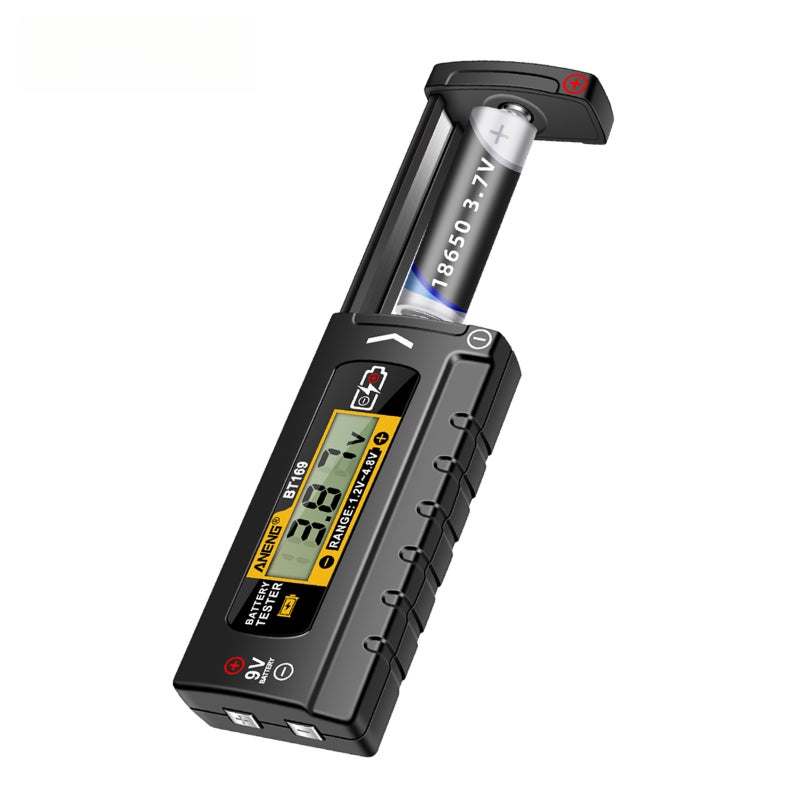 BT169 Universal Digital Battery Tester for 3.7V Lithium & 1.5V/9V Households, LCD Display Battery Power Analyzer for AA AAA C D 18650 21700 Button Cells, Compact Portable Diagnostic Tool - Image 2