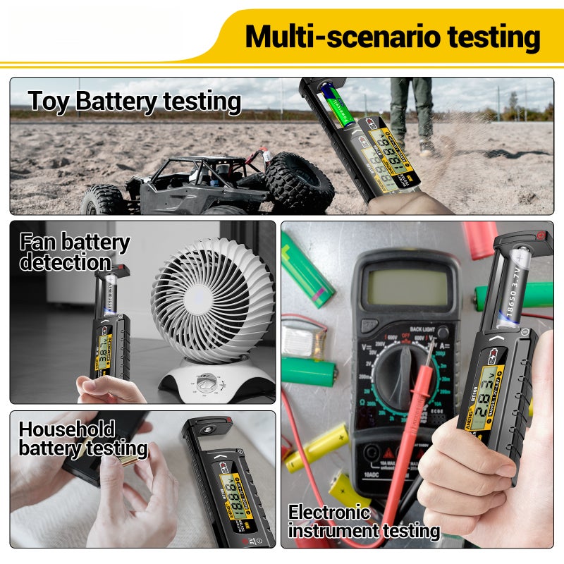 BT169 Universal Digital Battery Tester for 3.7V Lithium & 1.5V/9V Households, LCD Display Battery Power Analyzer for AA AAA C D 18650 21700 Button Cells, Compact Portable Diagnostic Tool - Image 5